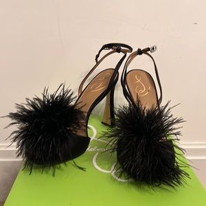Sam Edelman Leon Black Feather Heel- size 9